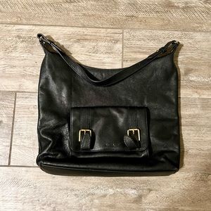 FINAL PRICE - Black leather Fossil bag☀️